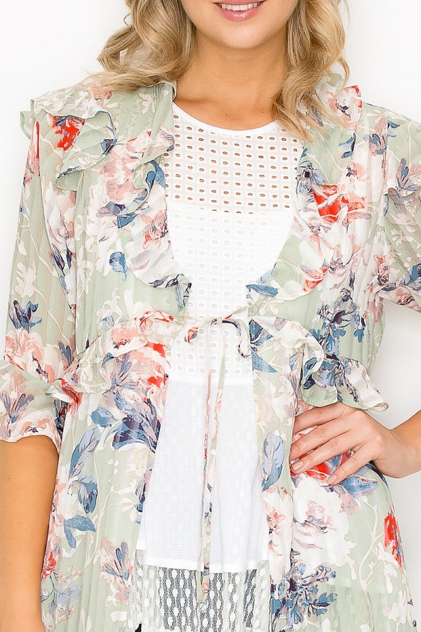 Ruffle Robe Cardigan