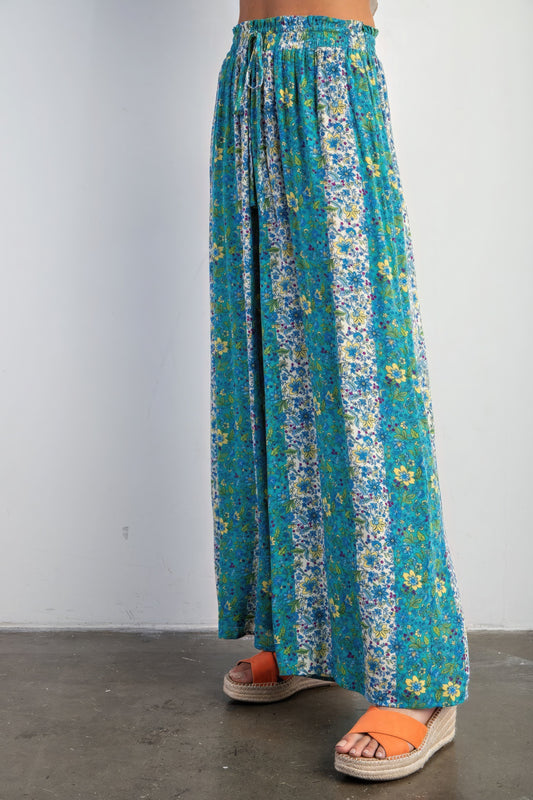 Floral Print Gauze Palazzo Pants