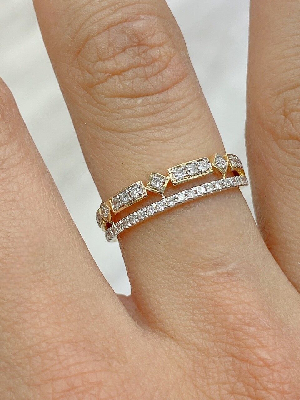 0.40 CT Natural Diamond Wedding Band Ring 14K Gold/White