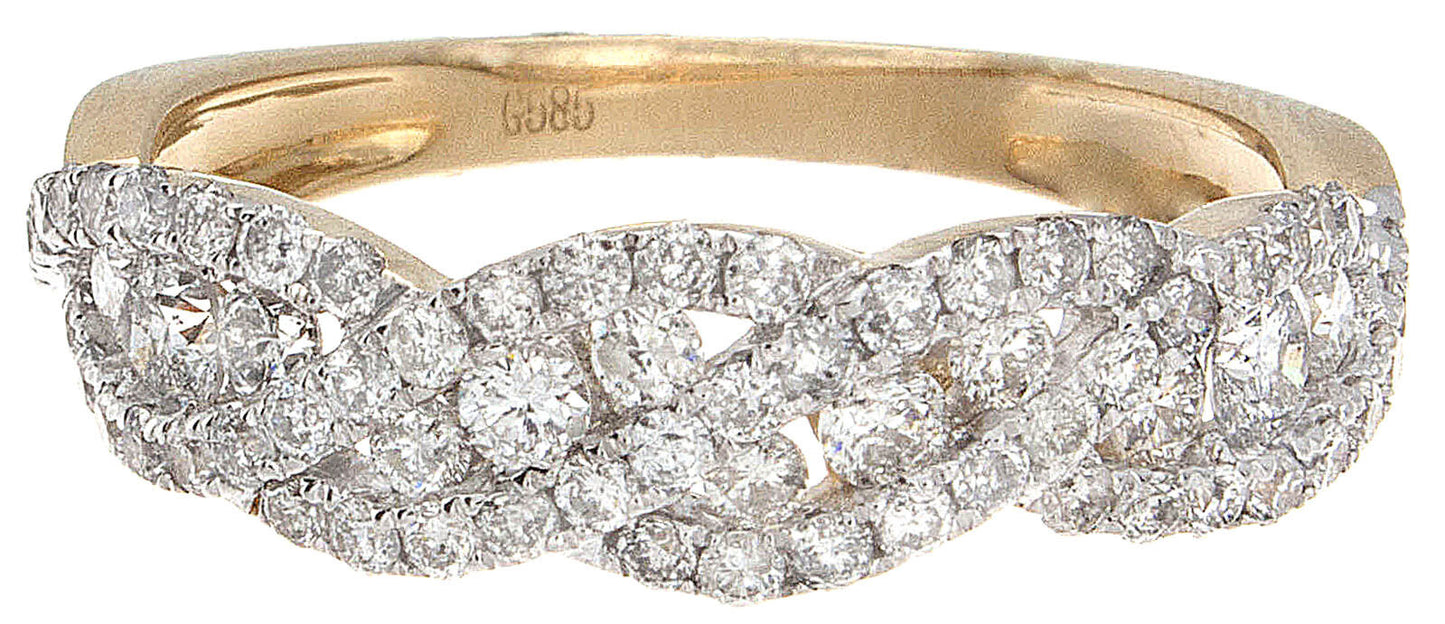 0.90CTW Natural Round Diamond Engagement Wedding Band in 14K  in Gold/White