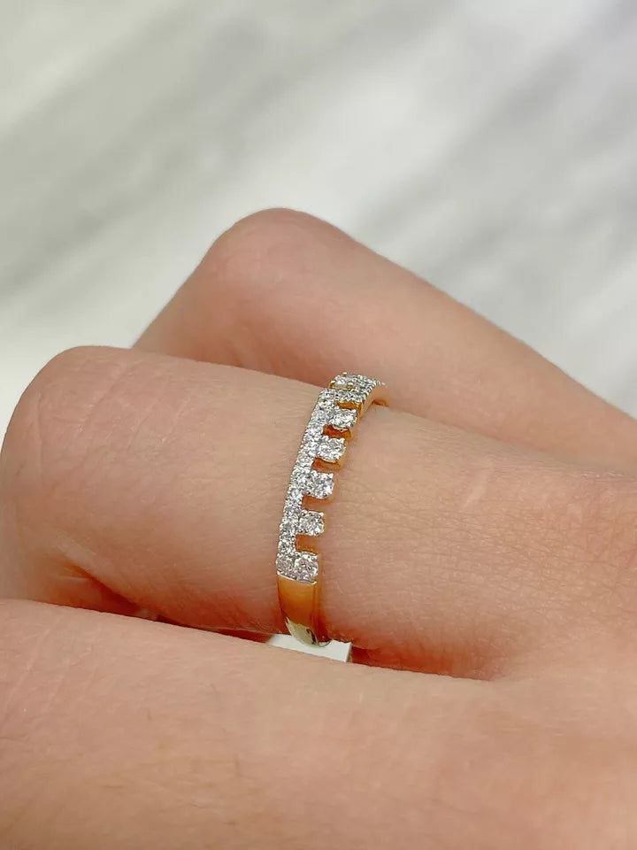 0.40 CT Natural Diamond Wedding Band Ring 14K Gold/White